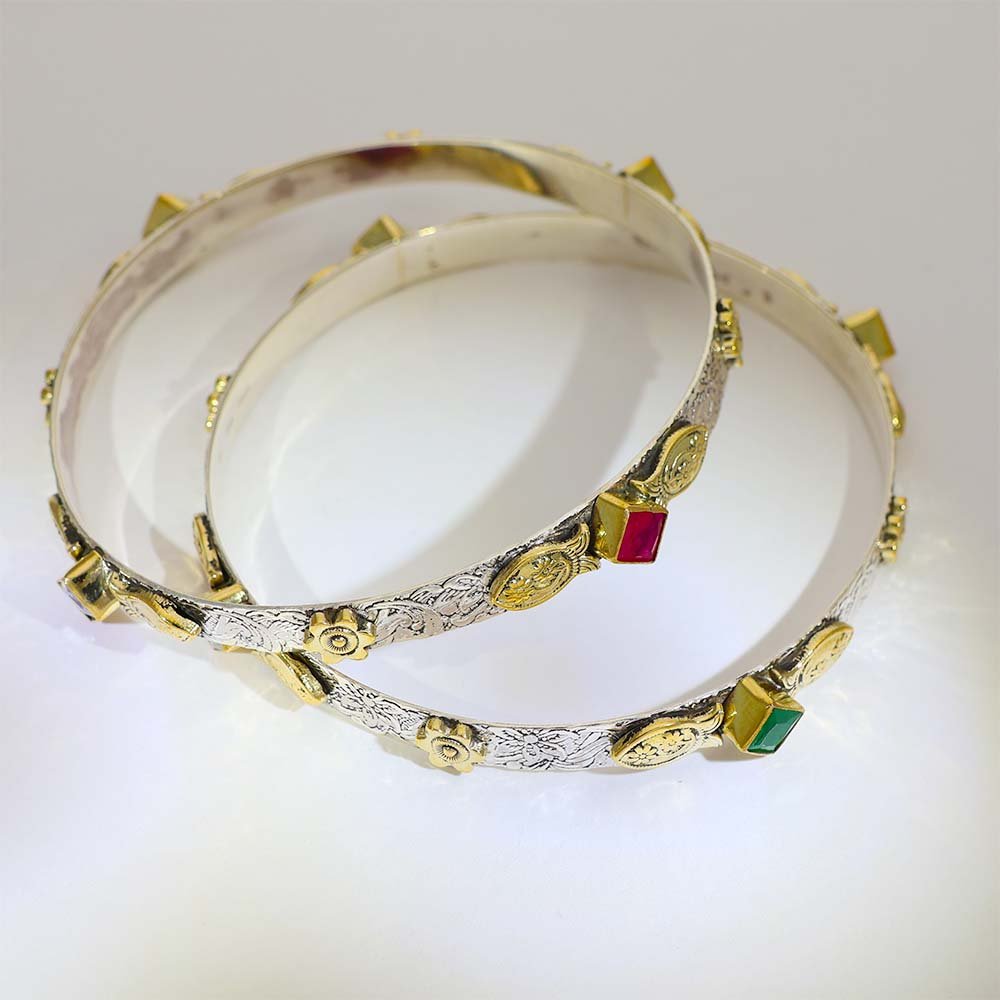 Royal Flower Silver Bangles - Image 6