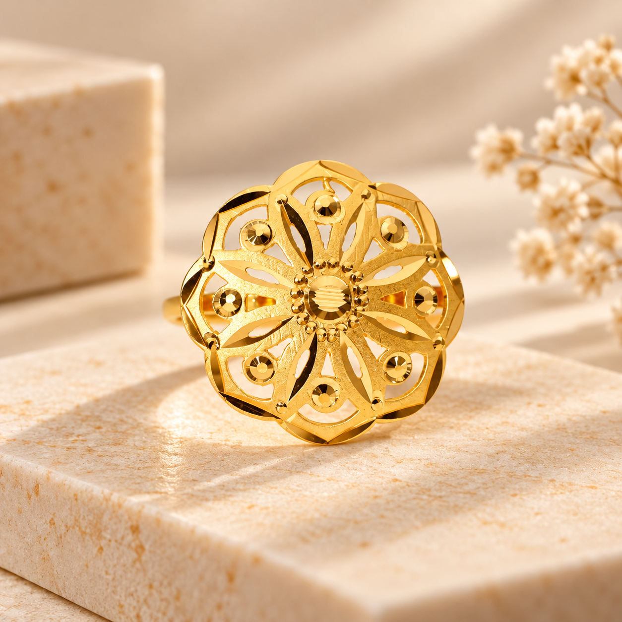 Golden Bloom Ladies Ring - Image 4