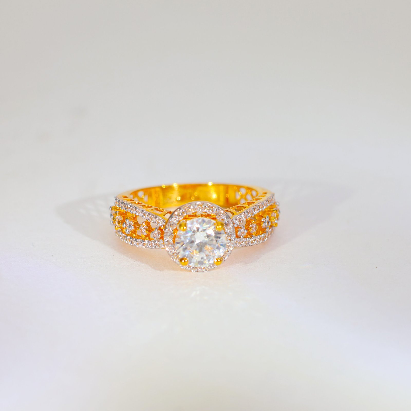 Royal Baguette Gold Ladies Stone Ring