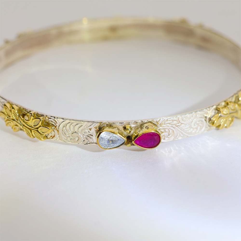 Color Bloom Silver Bangles - Image 3