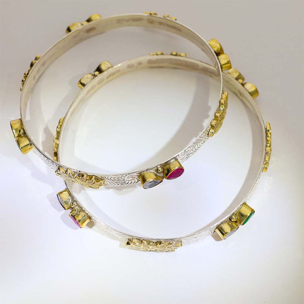 Color Bloom Silver Bangles - Image 5