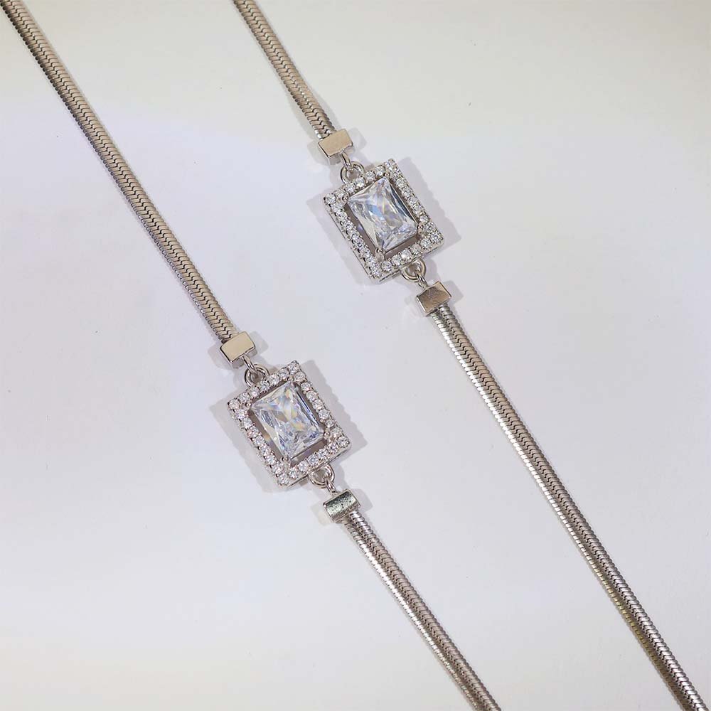 Clear Sparkle Halo Anklets - Image 2