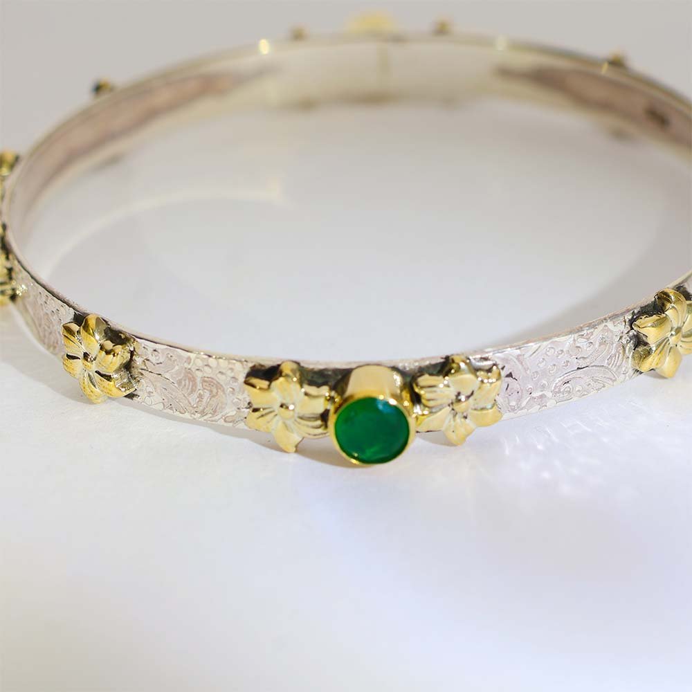 Golden Blossom Silver Bangles - Image 5