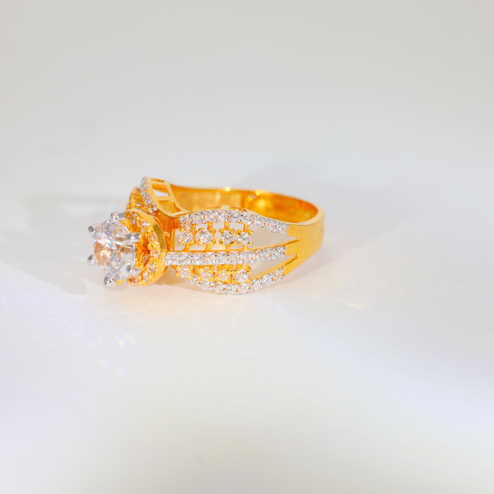 Eternal Bloom Gold Ladies Stone Ring - Image 3