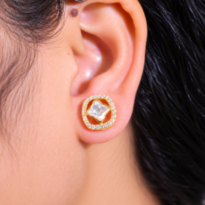 Clover Sparkle Kundan Studs