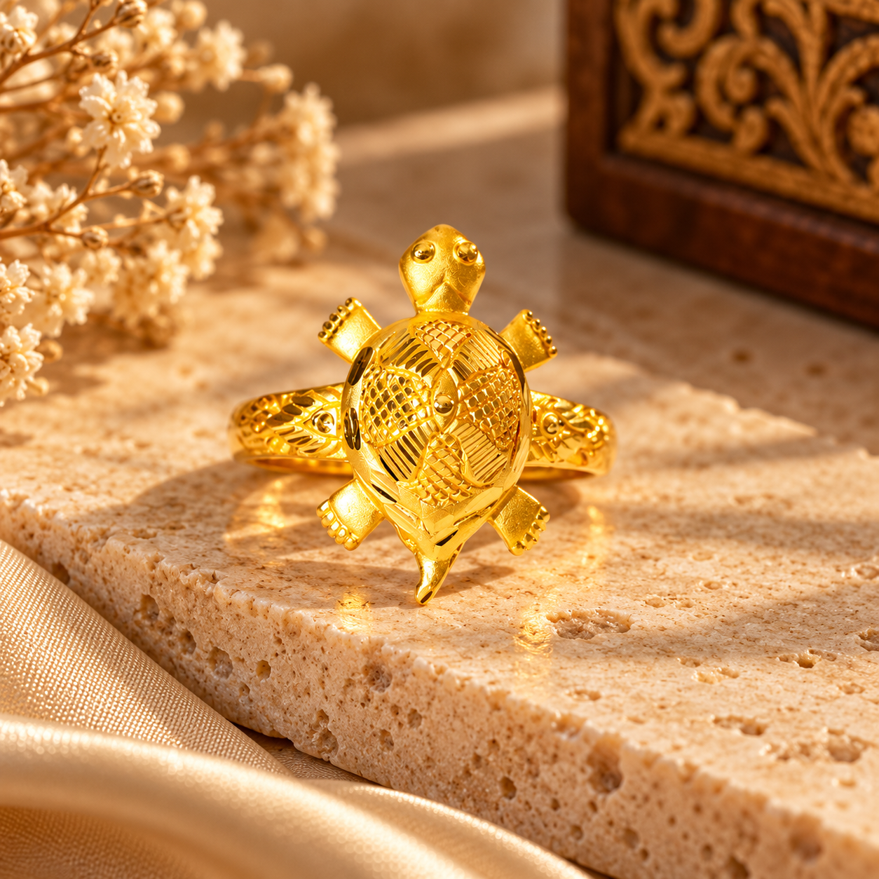 Golden Turtle Grace Ladies Ring - Image 4